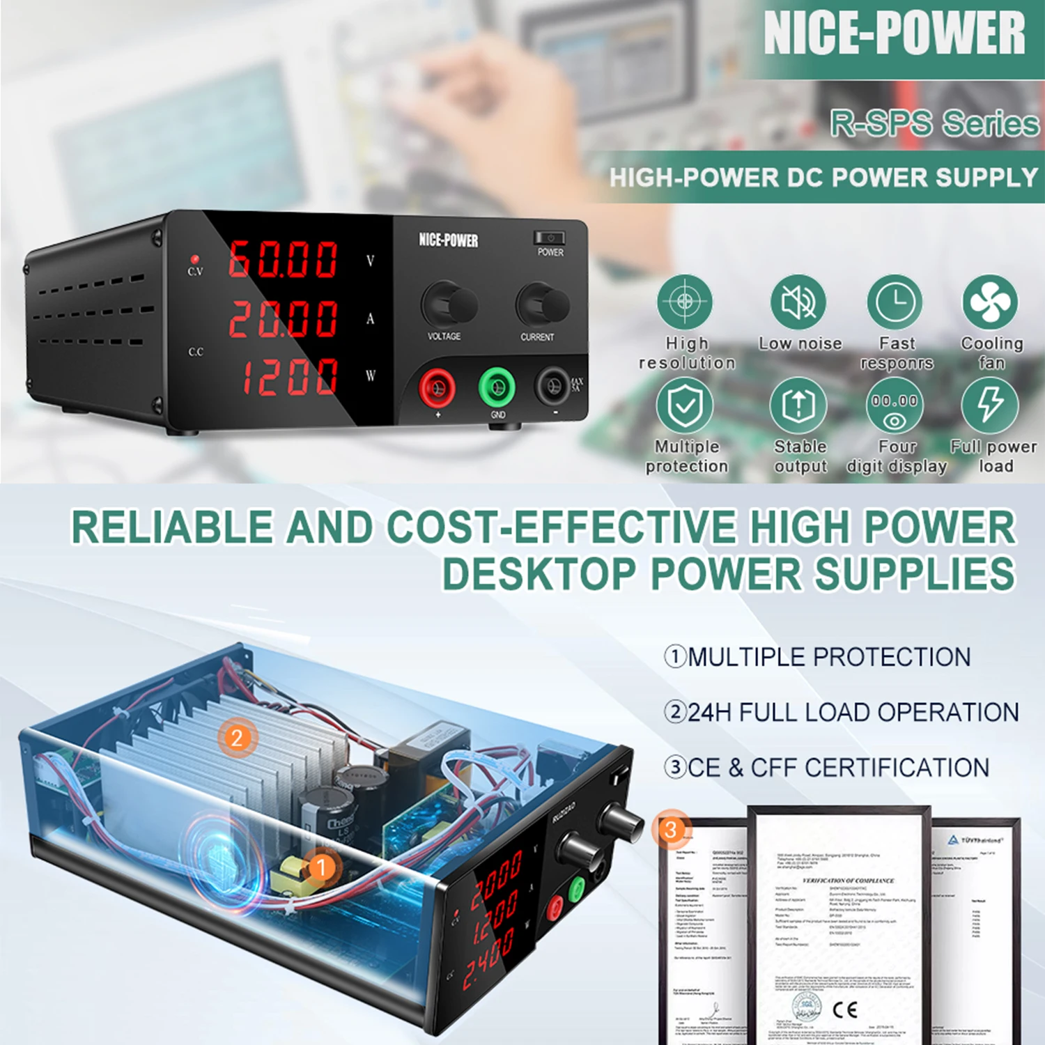 Fonte de alimentação de bancad - High Power 60V 20A Bench Power Supply avaliação e preço
